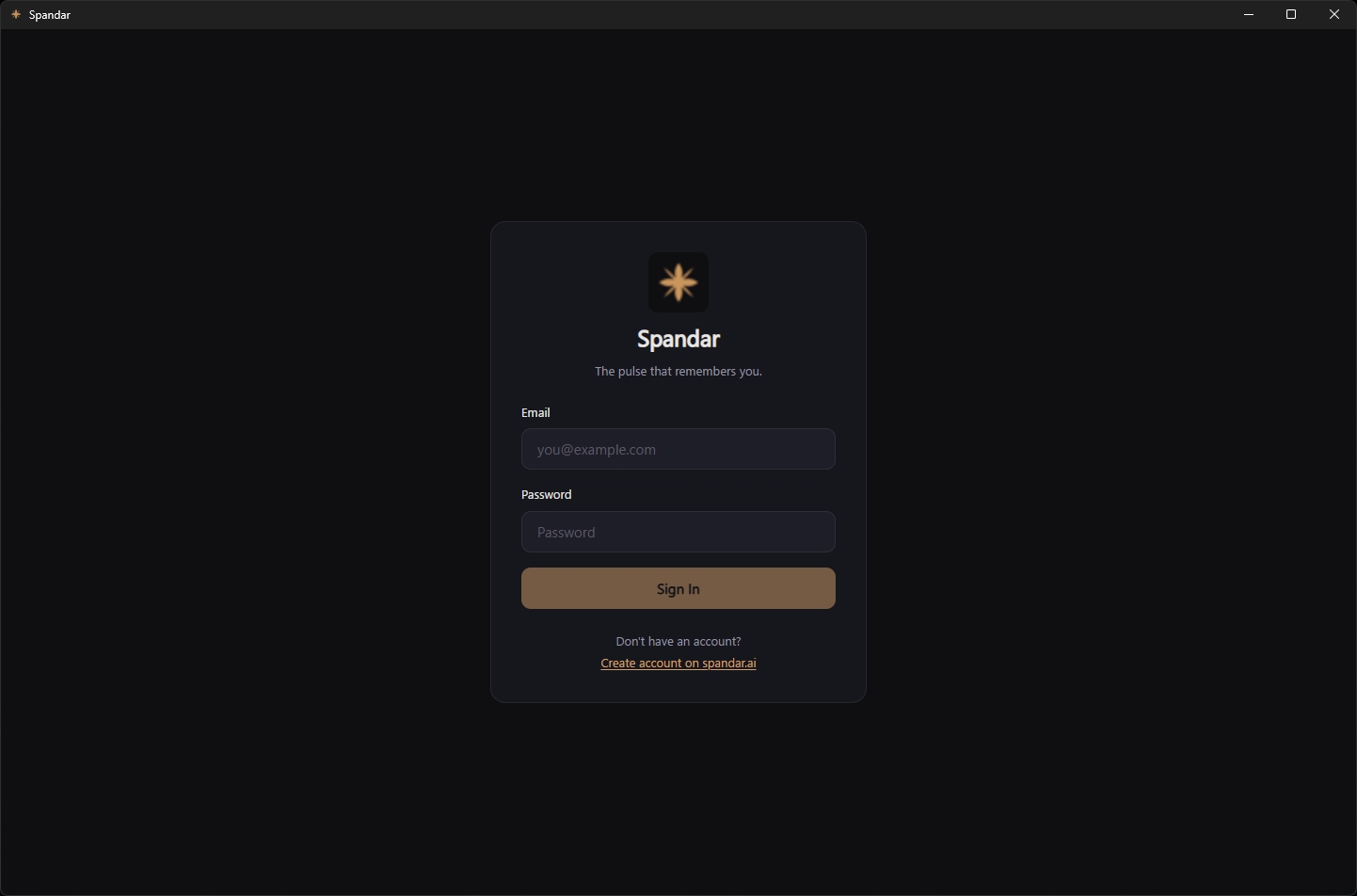 Sign in to your Spandar account