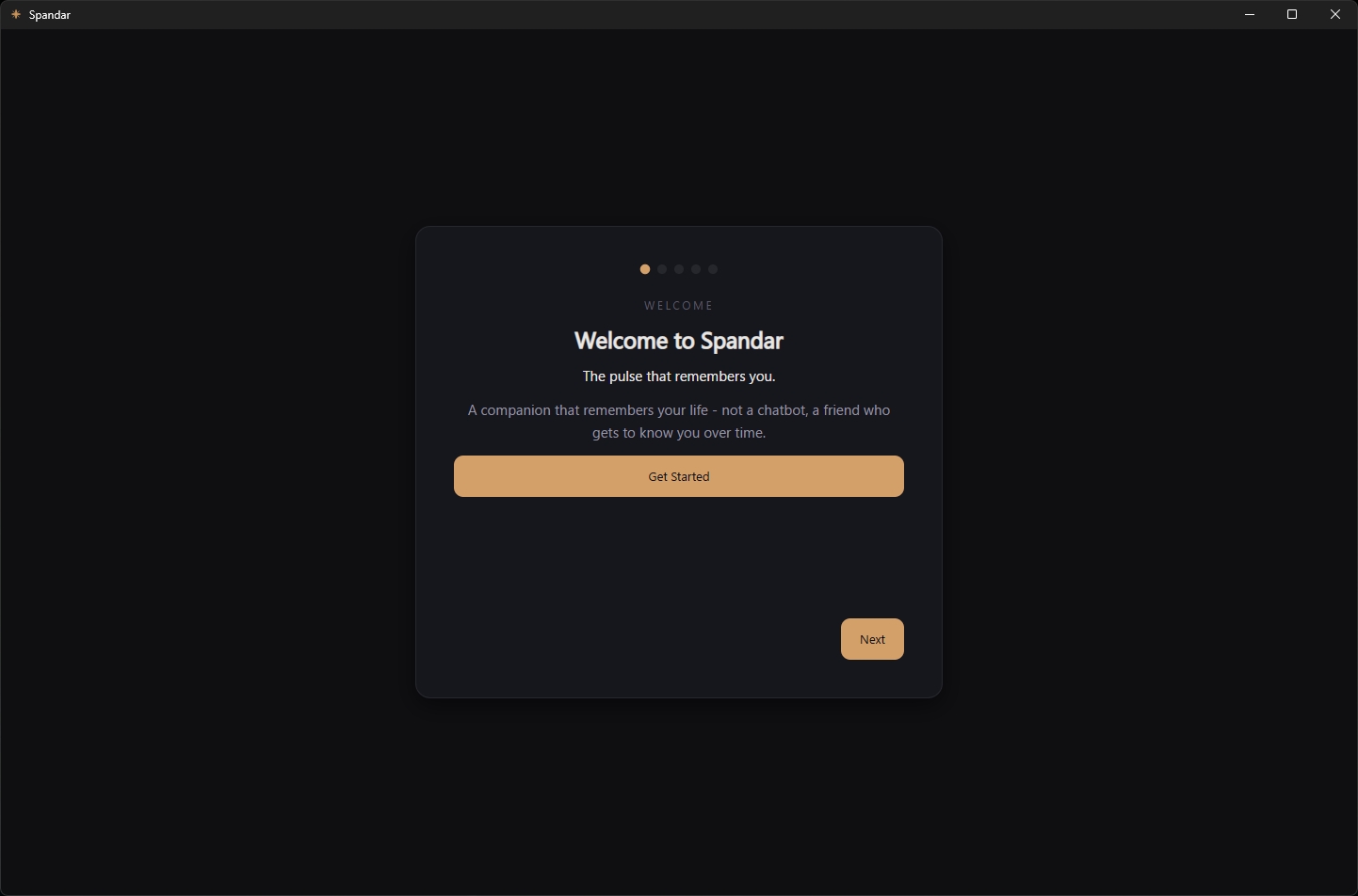 Welcome screen with guided setup