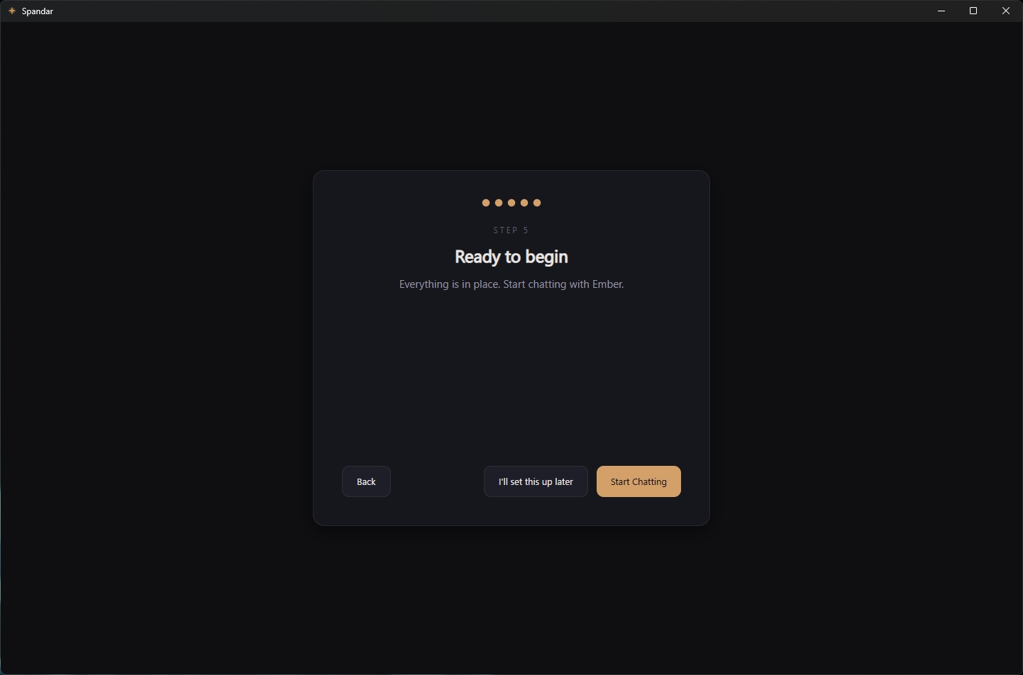 Ready to begin — start chatting